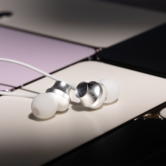 Forever słuchawki przewodowe EP-02 dokanałowe USB-C białe