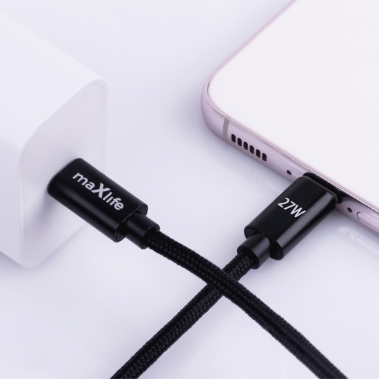 Maxlife kabel MXUC-12 USB-C - Lightning 2,0 m 27W czarny