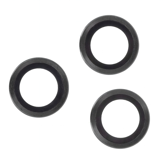 Zestaw szkieł na aparat do iPhone 17 Pro Max czarna ramka