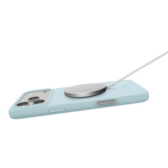 Spigen nakładka Silicone Fit Mag Magsafe do iPhone 17 Pro niebieska