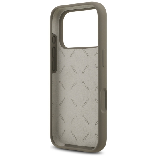 Guess nakładka Silicone Big 4G Script do iPhone 17 Pro Max brązowa