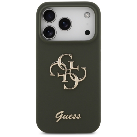 Guess nakładka Silicone Big 4G Script do iPhone 17 Pro khaki