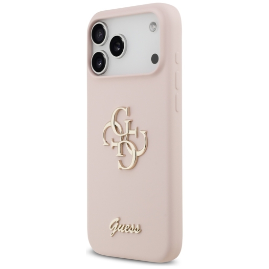 Guess nakładka Silicone Big 4G Script do iPhone 17 Pro Max różowa