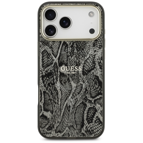 Guess nakładka Python Pattern MagSafe do iPhone 17 Pro Max czarna