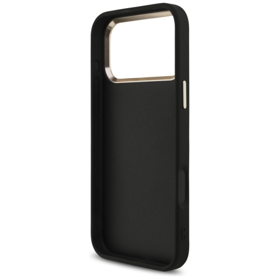 Guess nakładka Fixed Glitter Big 4G Metal Frame do iPhone 17 Pro Max czarna