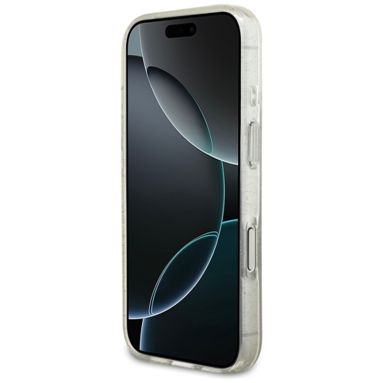 Guess nakładka IML Glitter Pearl Strap MagSafe do iPhone 17 Pro Max transparentna