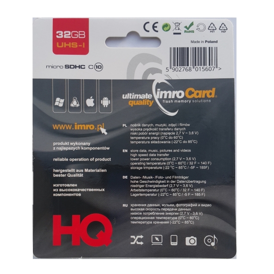 IMRO MicroSD 32GB (kl.10 | UHS-I)